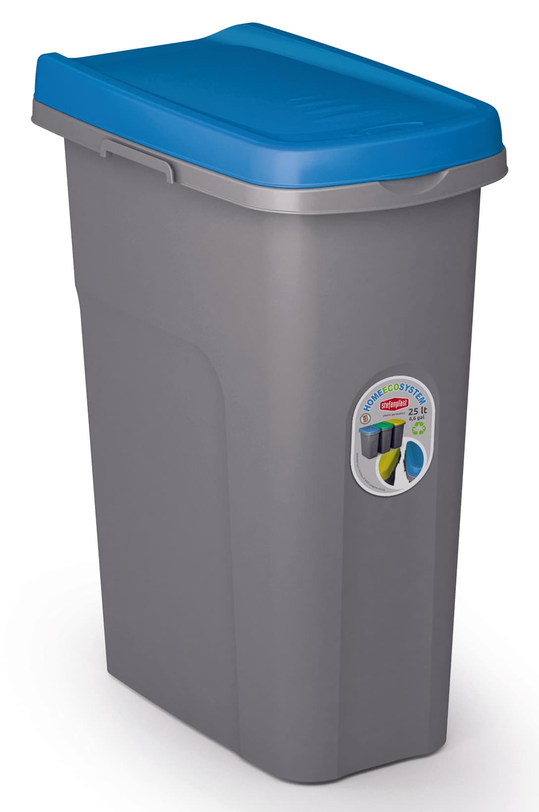 Pattumiera Eco System L 25 cm 39 x 24X51 H Grigio Blu Stefanplast - 2