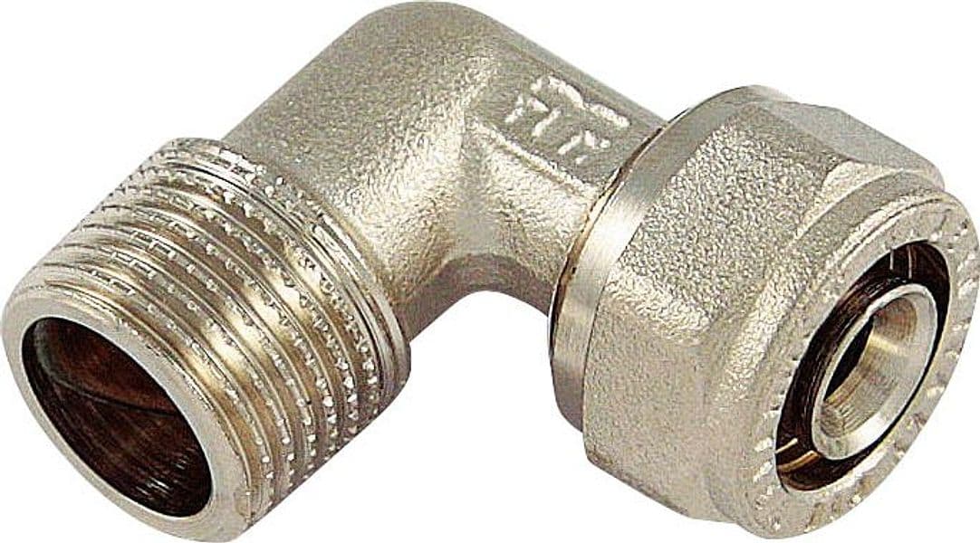 Raccordo per Tubo Multistrato Curvo Maschio Misura 16X1/2 10 Pezzi Tiemme - 2