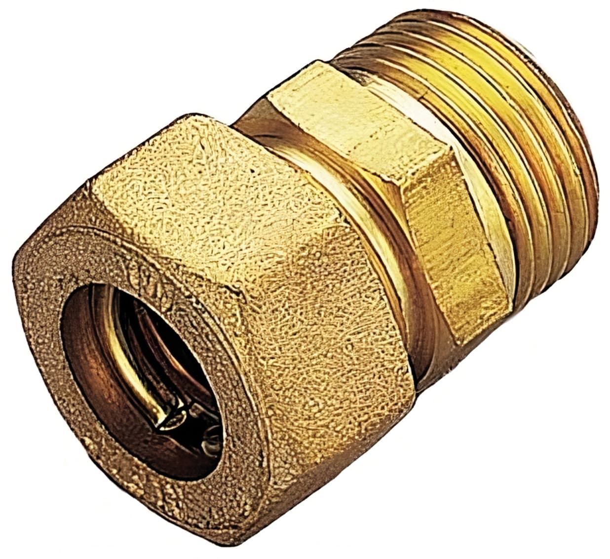 Raccordo in Ottone per Tubo in Rame Diritto Maschio Misura 12X½ 10 Pezzi - 2