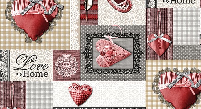 Tovagliato in PVC Fantastik Cuori 1056 3 Rotolo Cm 140 (h) x 20 M (L) - 2