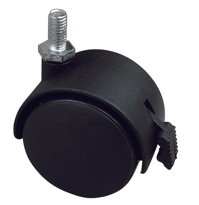 Ruota Girevole per Mobili Cuffia Nylon+freno Mm 40 Perno M8X15 4 Pezzi - 2