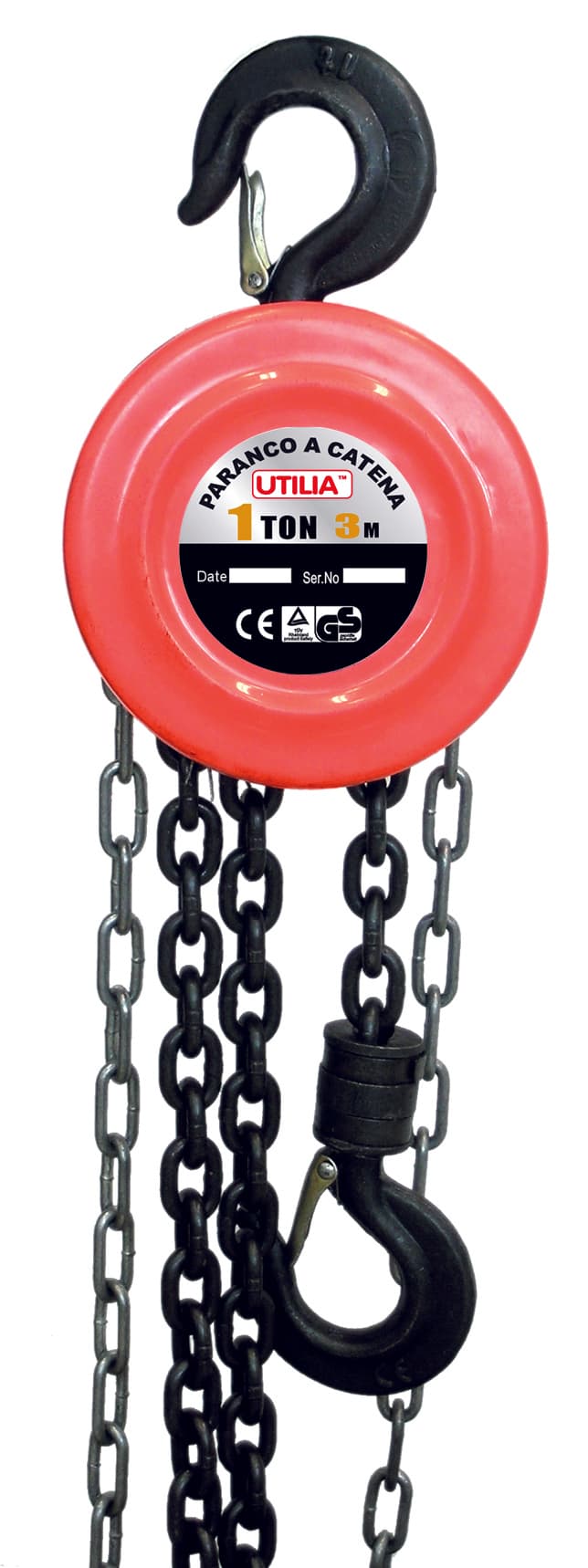 Paranco a Catena Portata 1000 kg Catena M 3 Utilia - 2