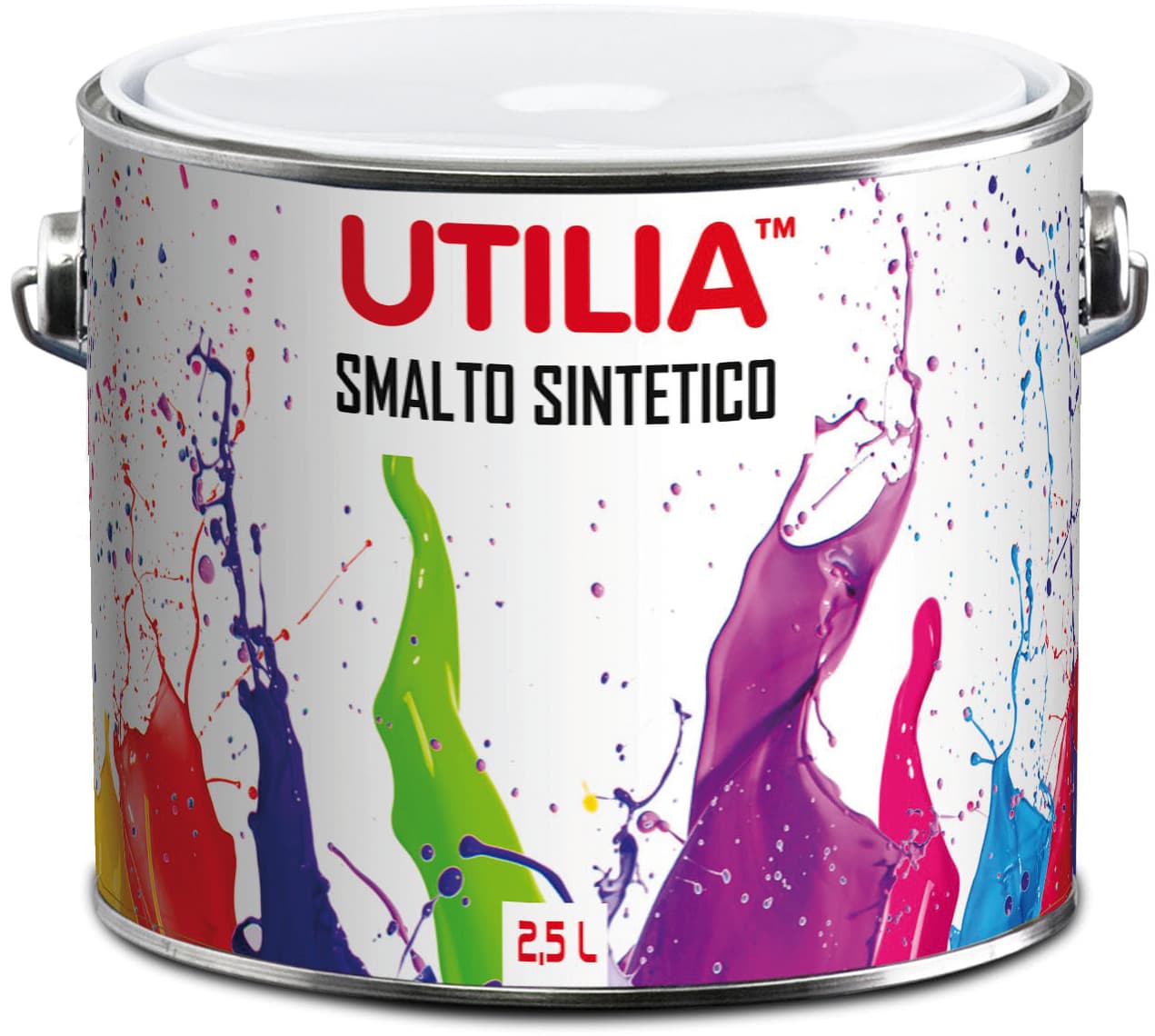 Smalto Sintetico L 2 5 Bianco Opaco 2 Pezzi Utilia - 2