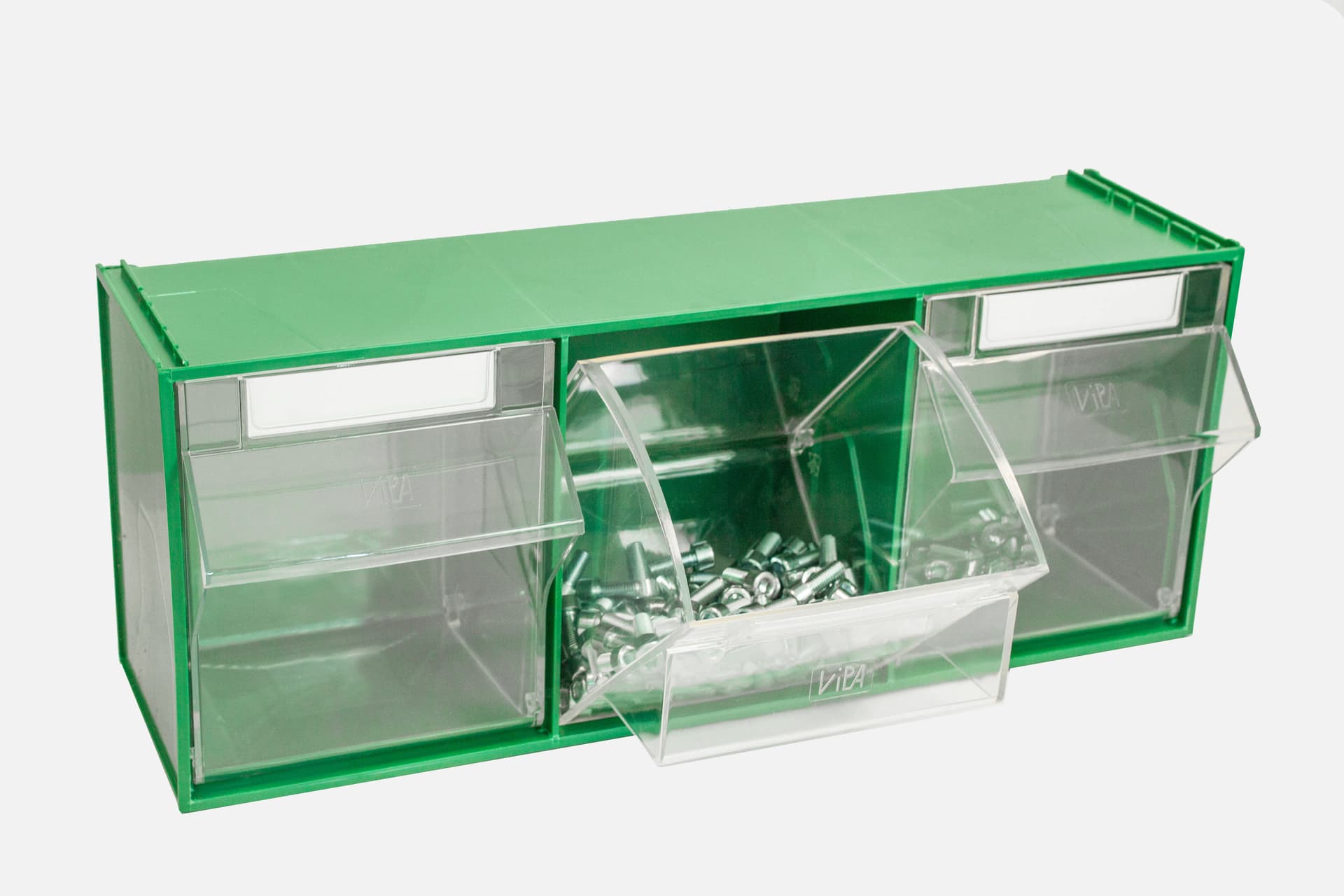 Cassettiera Componibile Fox 105 Verde 3 Cassetti Mm 600 x 214X240 H Vipa - 2