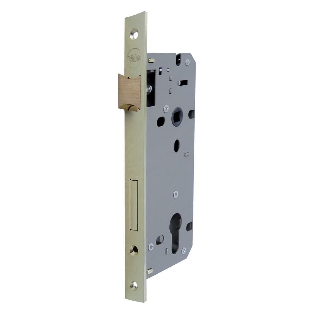 Serratura da Infilare per Porta Yale Legno Y52X E50 B.quadro Controp.ottone - 2