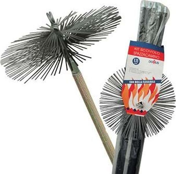 Scovolo Acciaio Kit Pulizia Camino con Molla Domus H.8,40 m 250 mm