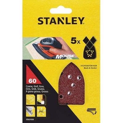 Carta Abrasiva Velcrata Mouse Bd Stanley Grana 60 STA31039 Xj 5 Pezzi - 2