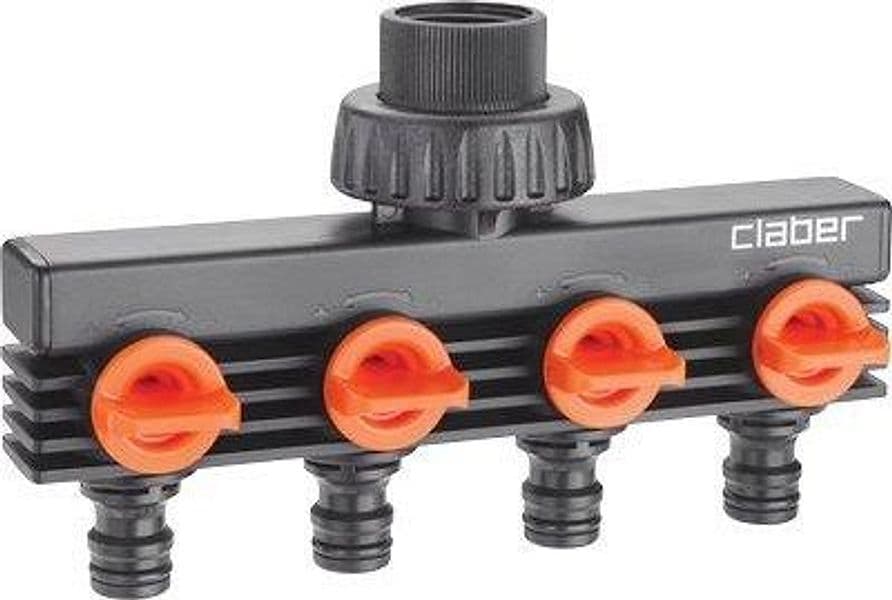 Presa a Rubinetto con 4 Innesti Rapidi Claber 3/4f Self 8581 - 2