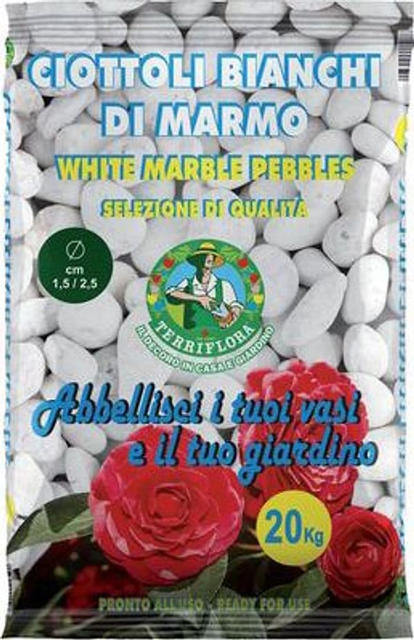 Ciottolo Terriflora Bianco Carrara Mm 15 a 25 kg 20 - 2