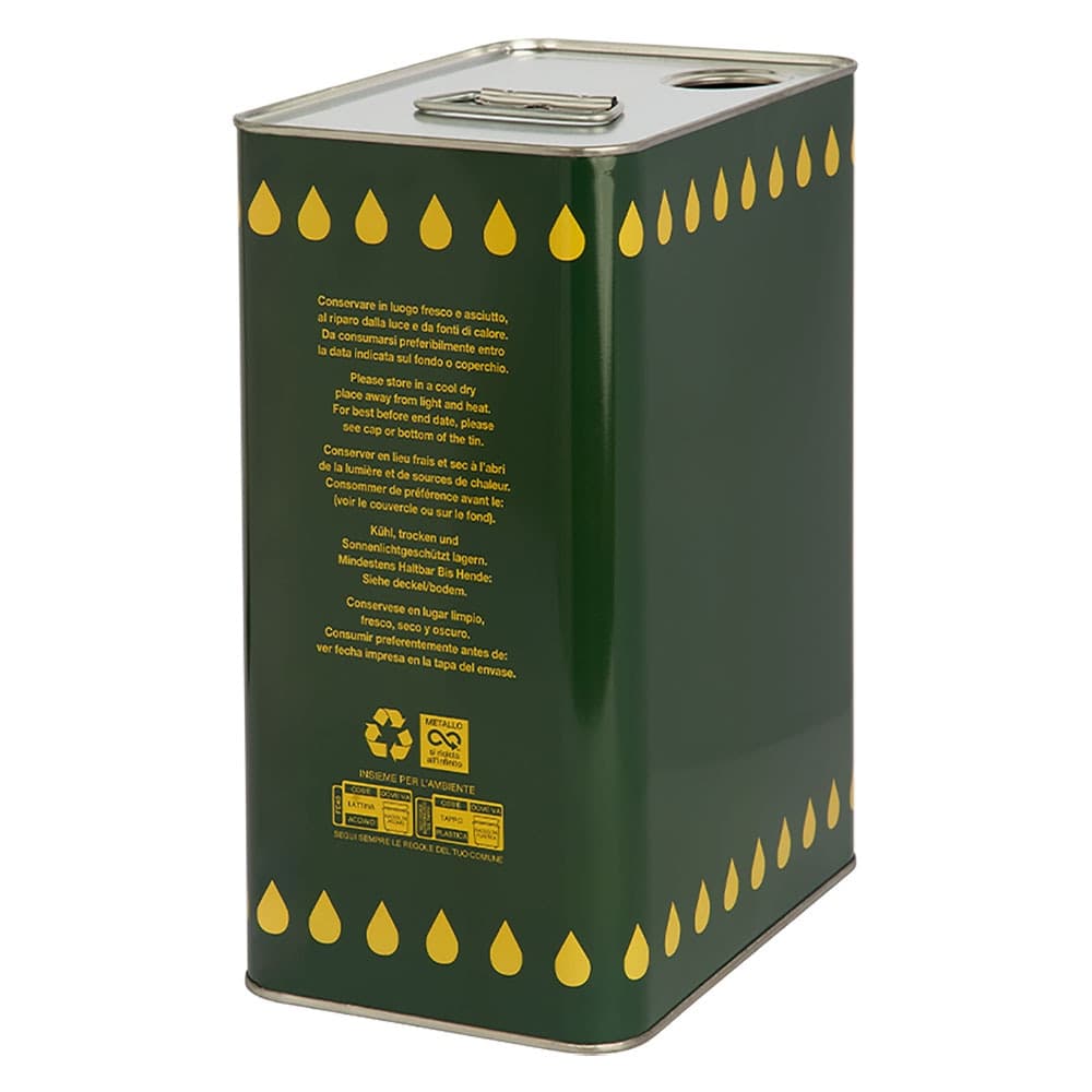 LATTA PER OLIO IN LAMIERA Lt.  10 - foro Ø 42 mm (manico in plastica)- 4 pezzi  - ASA ITALIA