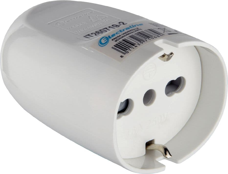 Presa Universale 10 16 a Art 71068 Electraline Schuko 25 Pezzi - 2