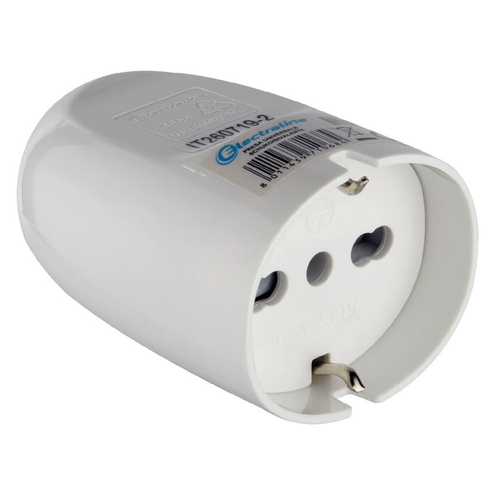 Presa Universale 10 16 a Art 71068 Electraline Schuko 25 Pezzi - 2