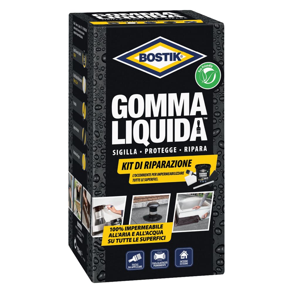Kit Riparazione Bostik Gomma Liquida Impermeabilizzante 5 Pezzi - 2