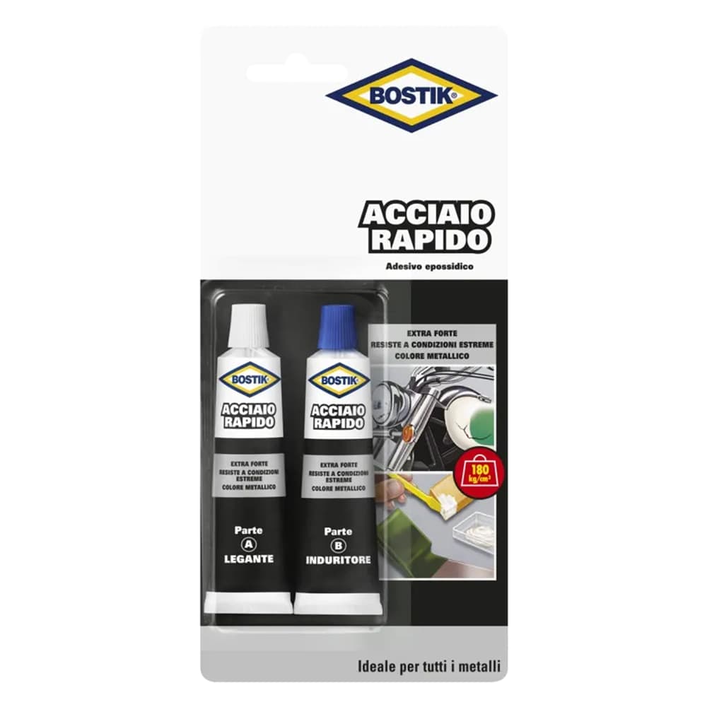 Adesivo (2 X ) Bostik Acciaio Rapido 12 Blister 30 ml 15 ml