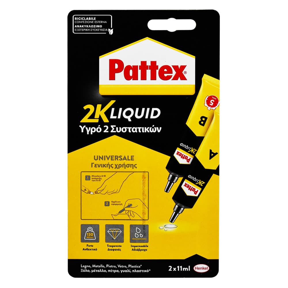 PATTEX ADESIVO '2K LIQUID' ml. 22 (2 x 11)- 6 pezzi  - PATTEX - 2