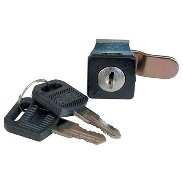 Serratura a Cilindro Leva Dritta Makrolon Nera 20 x 20 mm 19 mm 5 Pezzi - 2