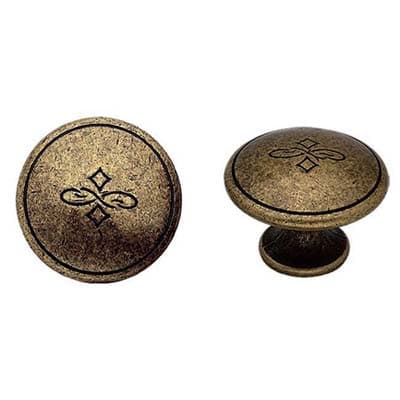 Pomolo Zama Florence MG624 Metalstyle Ottone Anticato 25 x 20 mm 10 Pezzi - 2