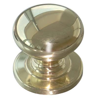 Pomolo Ottone Tornito Sfera Piana 2460 Lucido 20 x 25 mm 5 Pezzi - 2