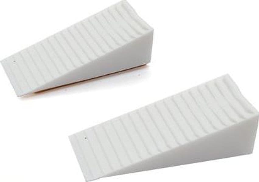 Fermaporta Adesivo a Cuneo Pronty Plastica Bianco 2 Pezzi - 2