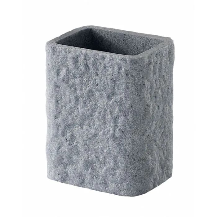 Porta Spazzolino in Ceramica Grigio Linea Petra Feridras - 2