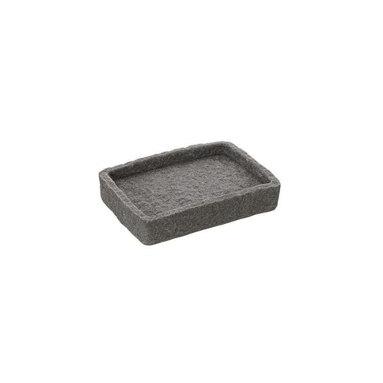 Porta Sapone Bagno in Poliresina Grigio Sabbia Effetto Pietra Linea Sabbia - 2