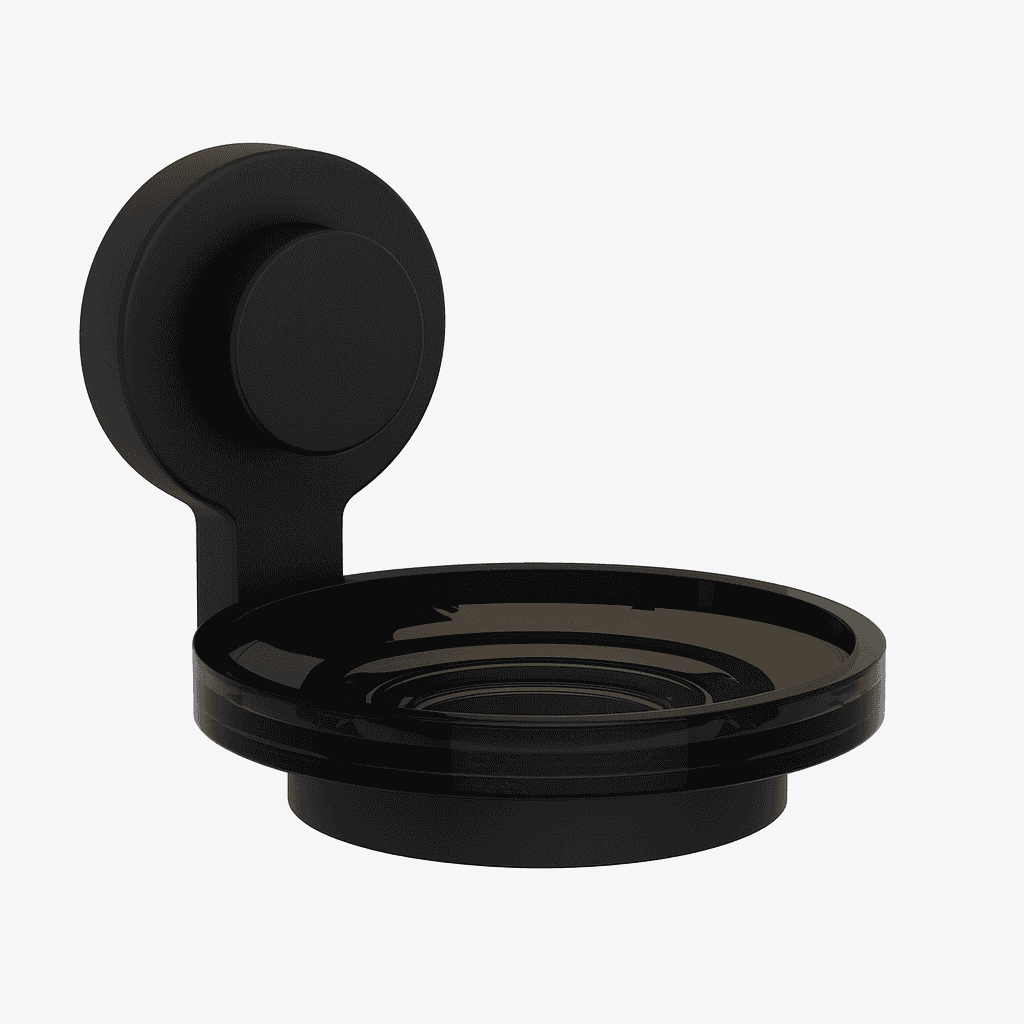 Porta Sapone Serie Kissy Koemo Nero 11 cm x H 9,2 x 13,8 - 2