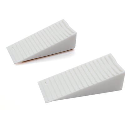 Fermaporta Adesivo a Cuneo Pronty Plastica Noce 2 Pezzi - 2