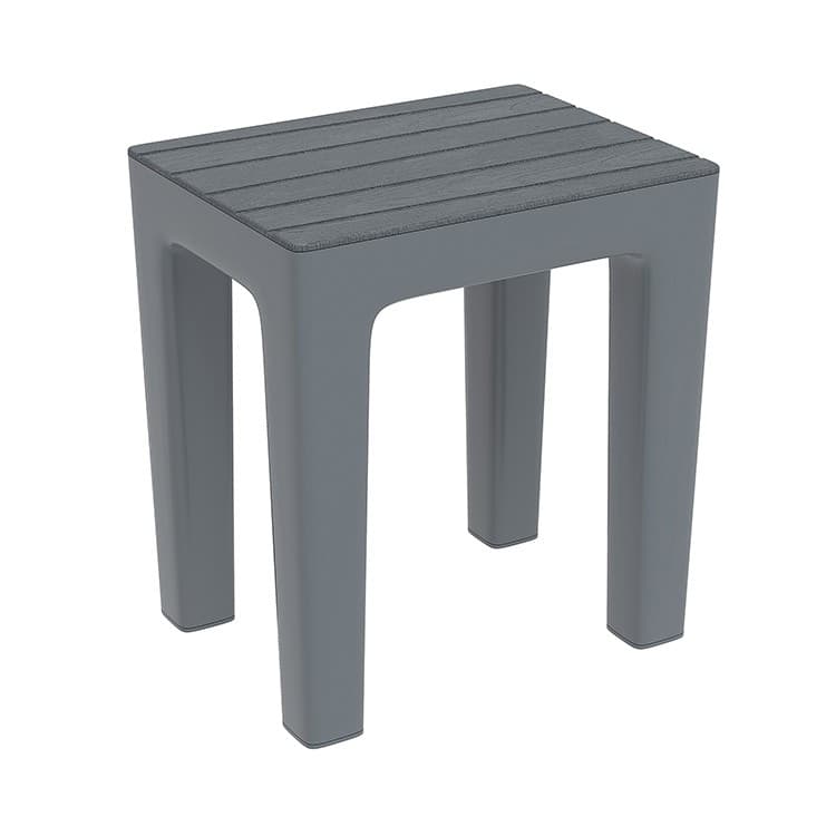Sgabello Bagno e Casa in Plastica Effetto Legno Colore Grigio 38 x 29 x - 2