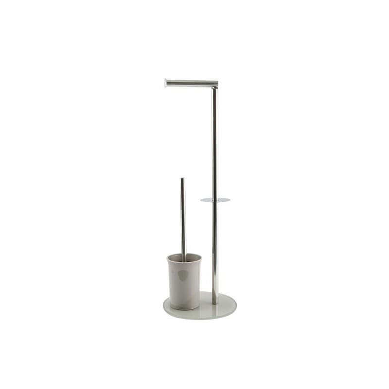 Piantana Colonna Acciaio INOX Porta Spire Acciaio INOX Vetro Tortora - 2