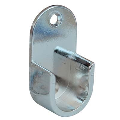 Reggitubo Armadio Tondo Laterale Zama Cromato Tubo 18 mm 10 Pezzi - 2