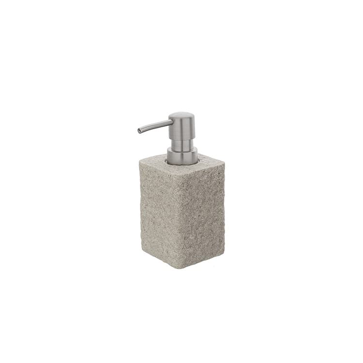 Dispenser Sapone Bagno in Poliresina Beige Effetto Pietra Linea Sabbia - 2