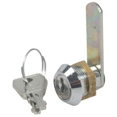 Serratura a Cilindro Leva Dritta Acciaio Cromato F. L 16 mm 8 mm 5 Pezzi - 2