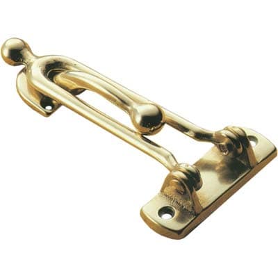 Fermaporta Sicurezza Asola e Nasello Ottone Lucido 3 Pezzi - 2