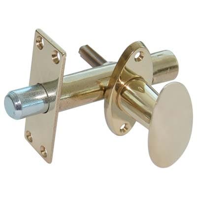 Paletto Notte Ottone Lucido Mm 80 con 25X65 con Incontro Mm 24X65 - 2