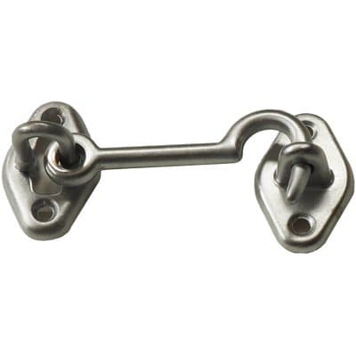 Fermapersiane a Gancio Ottone Cromo Satinato con Piastrina 60 mm 10 Pezzi - 2