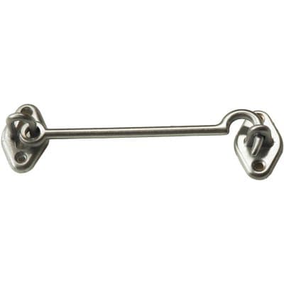 Fermapersiane a Gancio Ottone Cromo Satinato con Piastrina 120 mm 10 Pezzi - 2