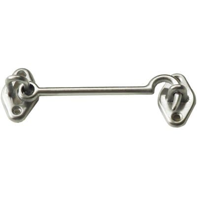 Fermapersiane a Gancio Ottone Cromo Satinato con Piastrina 100 mm 10 Pezzi - 2