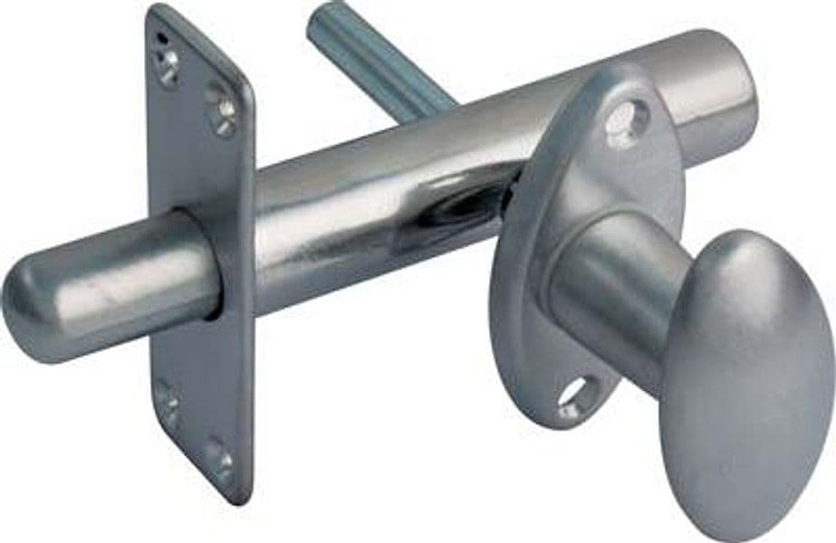 Paletto Notte Ottone Cromo Sat Mm 80 con 25X65 con Incontro Mm 24X65 - 2