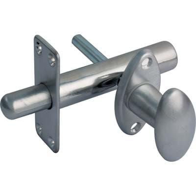 Paletto Notte Ottone Cromo Sat Mm 80 con 25X65 con Incontro Mm 24X65 - 2