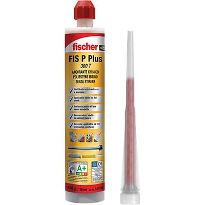 Tassello Ancorante Chimico Fis P Plus 300 T Fischer 300 ml 12 Pezzi - 2