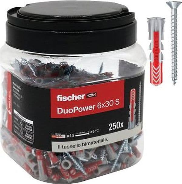 Tassello Nylon Duopower 6 S Propack Fischer 250 Pezzi