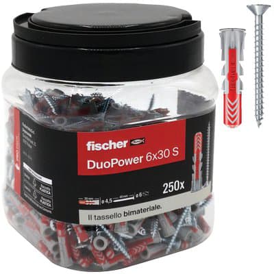 Tassello Nylon Duopower 6 S Propack Fischer 250 Pezzi - 2