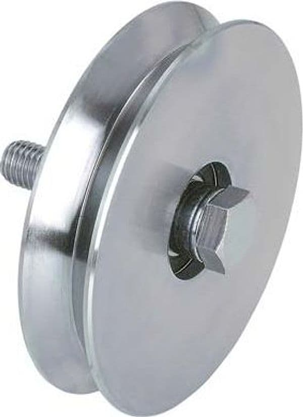 Ruota Cancello a Fissare Gola V 402 Combi Zincata 80 mm 2 Pezzi - 2