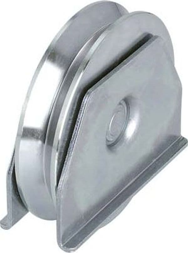 Ruota Cancello a Saldare Gola V 417 Combi Zincata Supporto Laterale 4392265 - 2