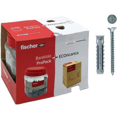 Tassello Nylon Sx 8S Propack con Refill Fischer 200 Pezzi - 2