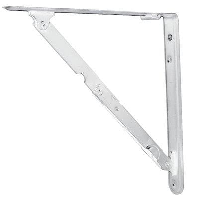 Reggimensola Pieghevole Acciaio Verniciato Bianco 300 x 300 mm 2 Pezzi - 2