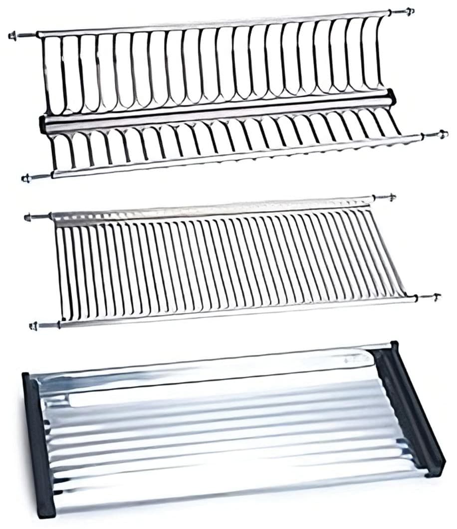 Scolapiatti Regolabile per Pensile in Inox 18 10 con Vaschetta Cm 86 - 2