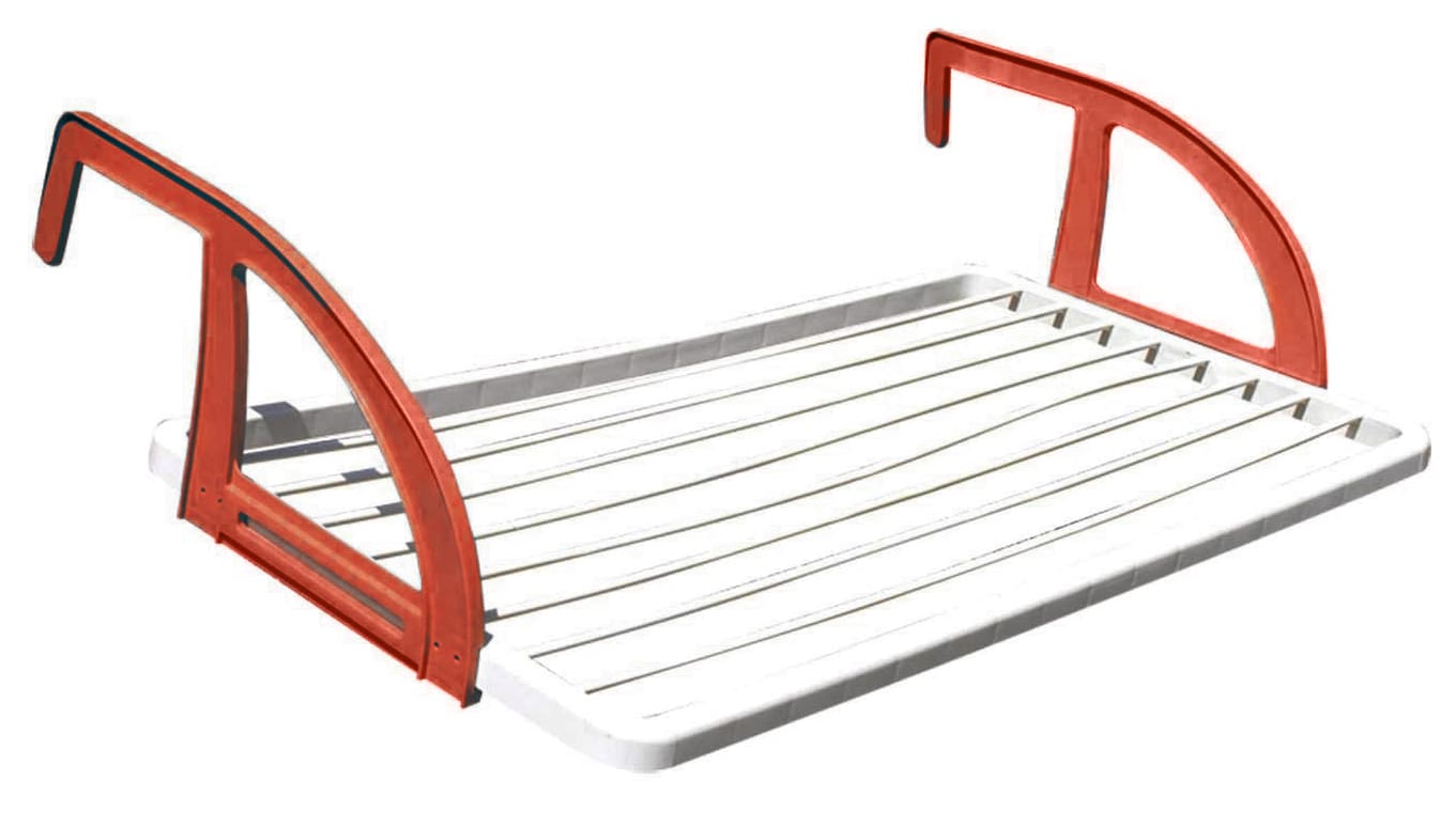 Stendibiancheria da Balcone in Resina Cm 105 x 55X26 H Stenditura M 10 - 2