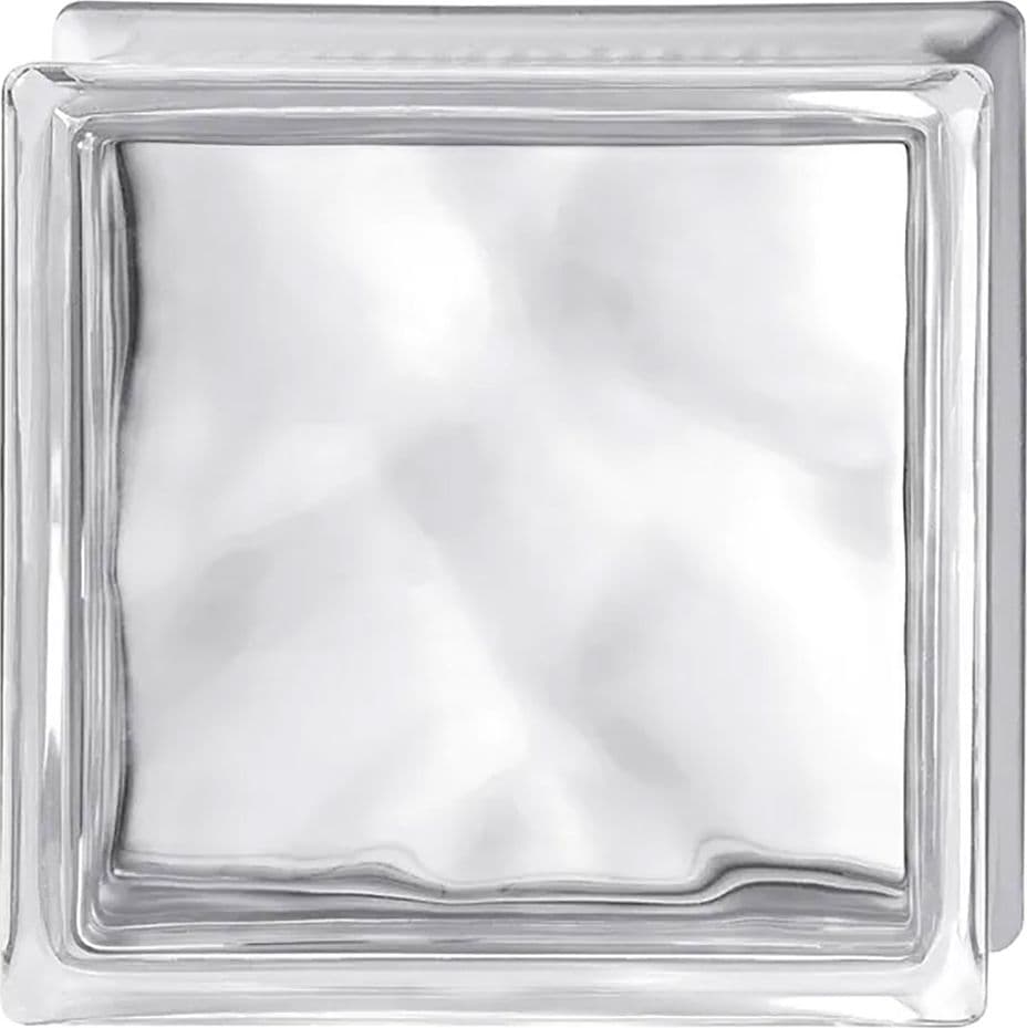 Mattone in Vetrocamera Ondulato Trasparente 6 Pezzi 19 X 19 X 8 cm - 2