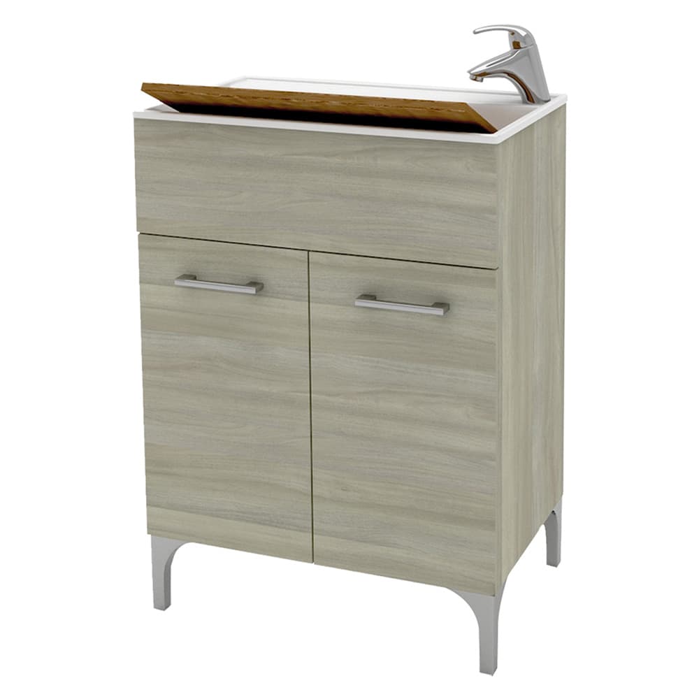 Mobile Lavatoio Rovere Savinidue Lena Grigio 60 x 50 x 84 cm - 2